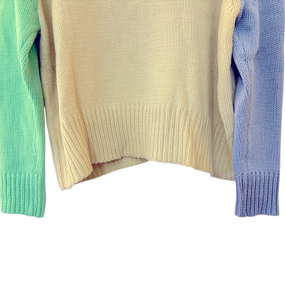 Olivia Rubin Lyla High Neck Pastel Colorblock Sweater Jewel Heart Snaps Size S - Picture 5 of 9